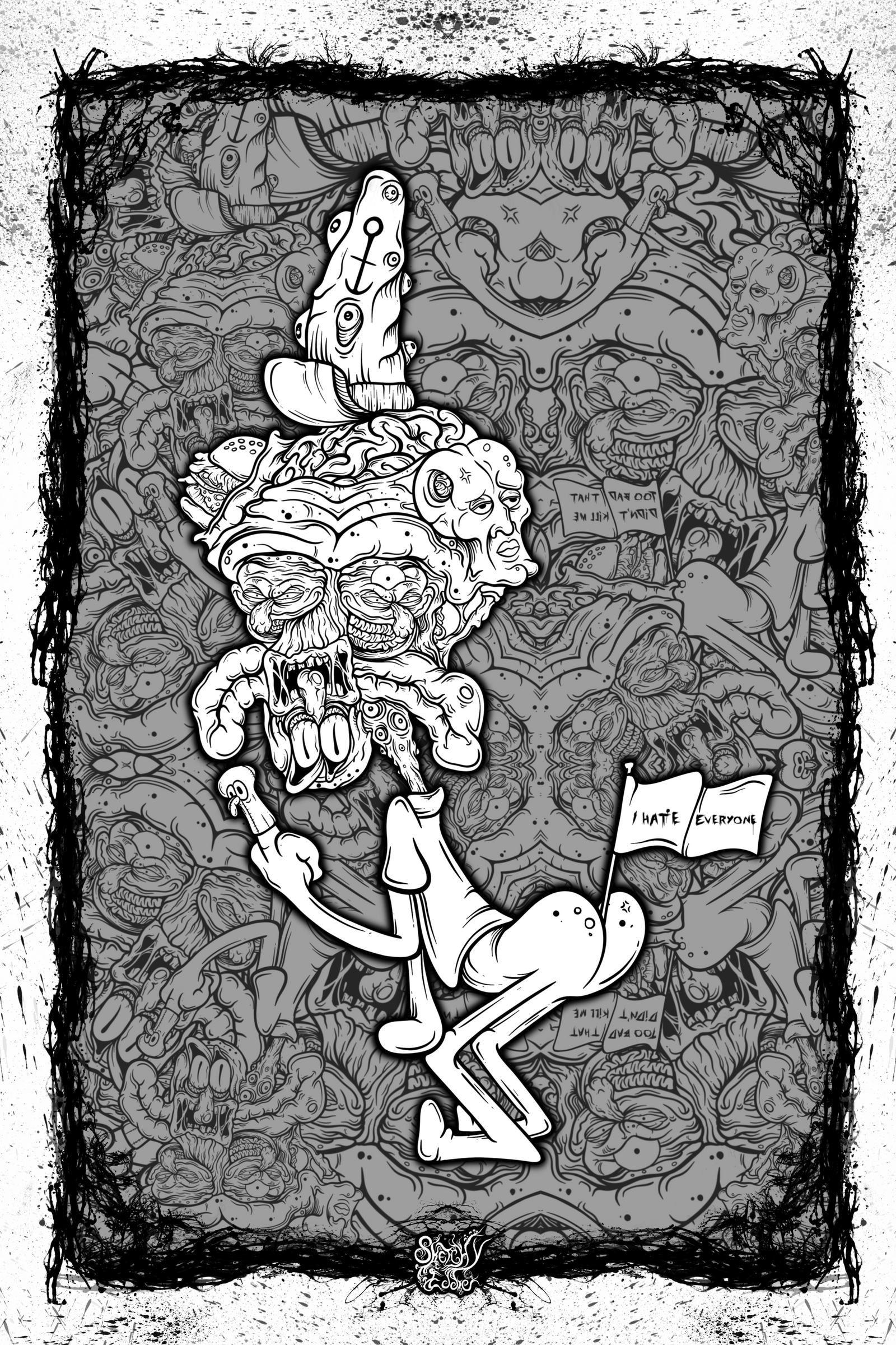 "I Hate Everyone" Squidward Inktober Print