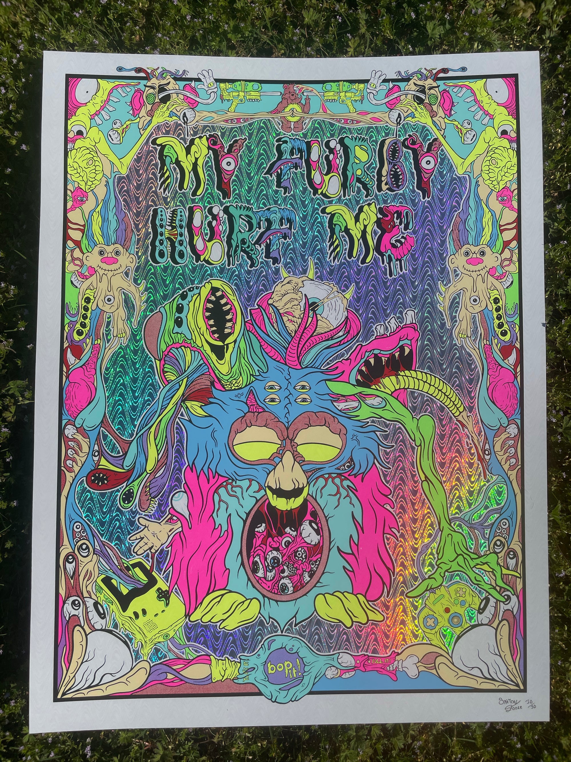 "My Furby Hurt Me" Limited Edition Foil Poster Print