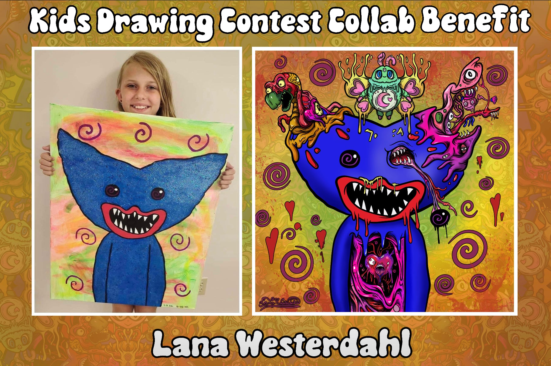 Huggy Wuggy (Kids Art Contest Art Supply Benefit) By Lana Westerdakl