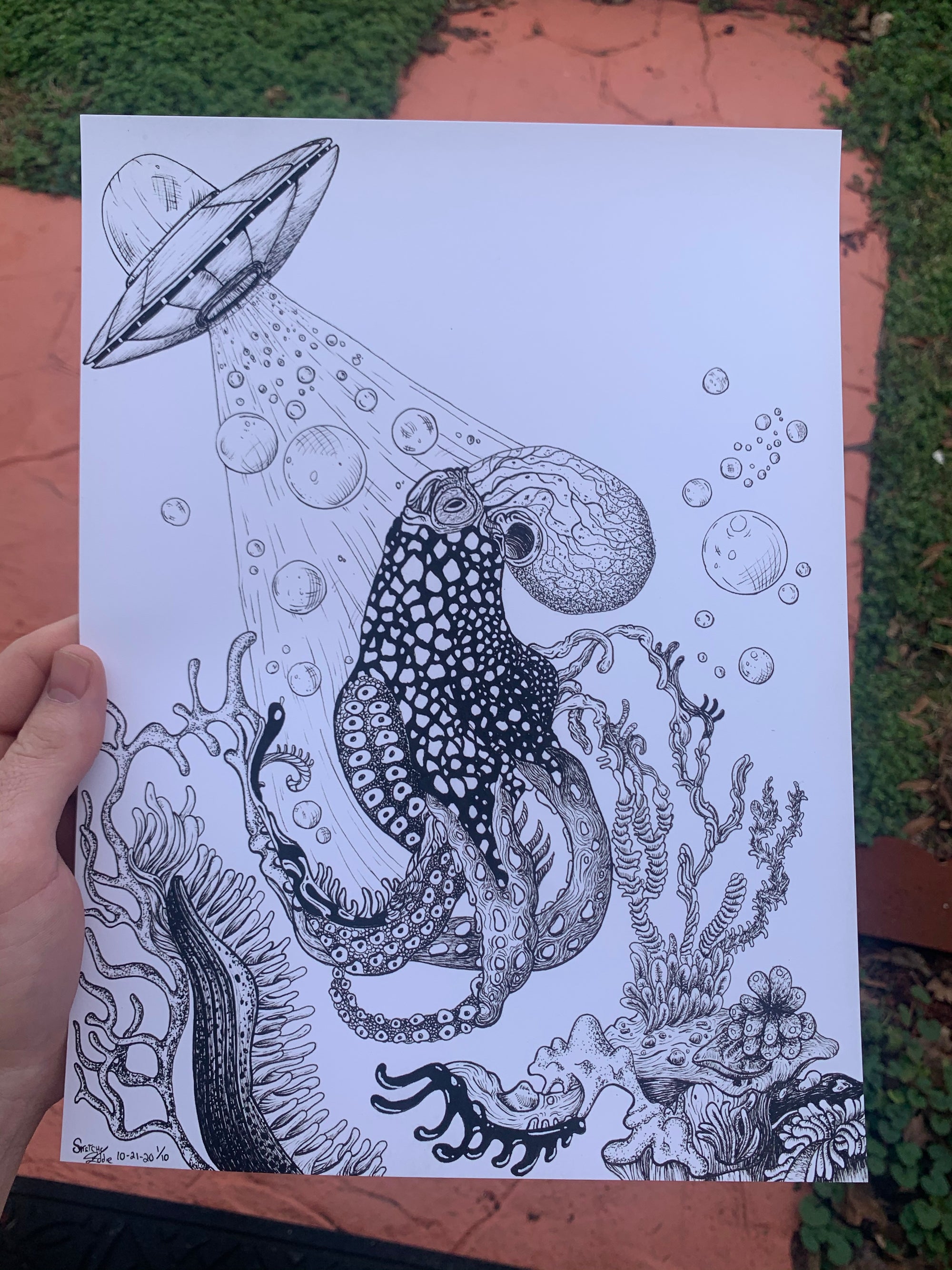 "Unidentified Floating Octopus" Limited Edition Print